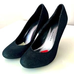 Chinese Laundry Black Nightlight Pump Sz 7.5 Shimmer Party Heel Sparkle Holiday